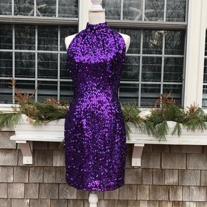 Vintage Purple Sequin Cocktail Dress